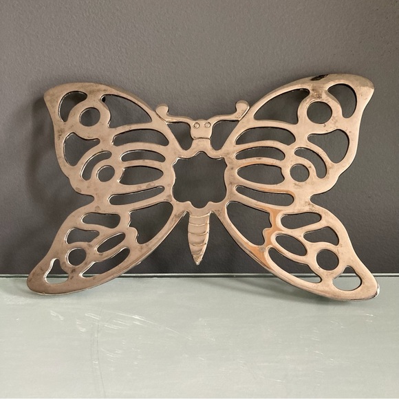 Silver Butterfly Trivet By F.B.Rogers Italy - Picture 1 of 7